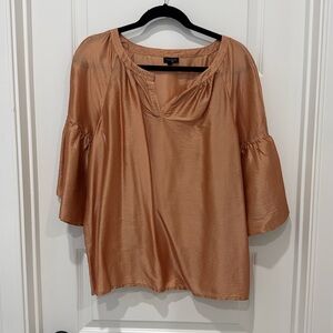 Talbots blouse, size, medium, gold/peach color, flowy. 3/4 sleeve